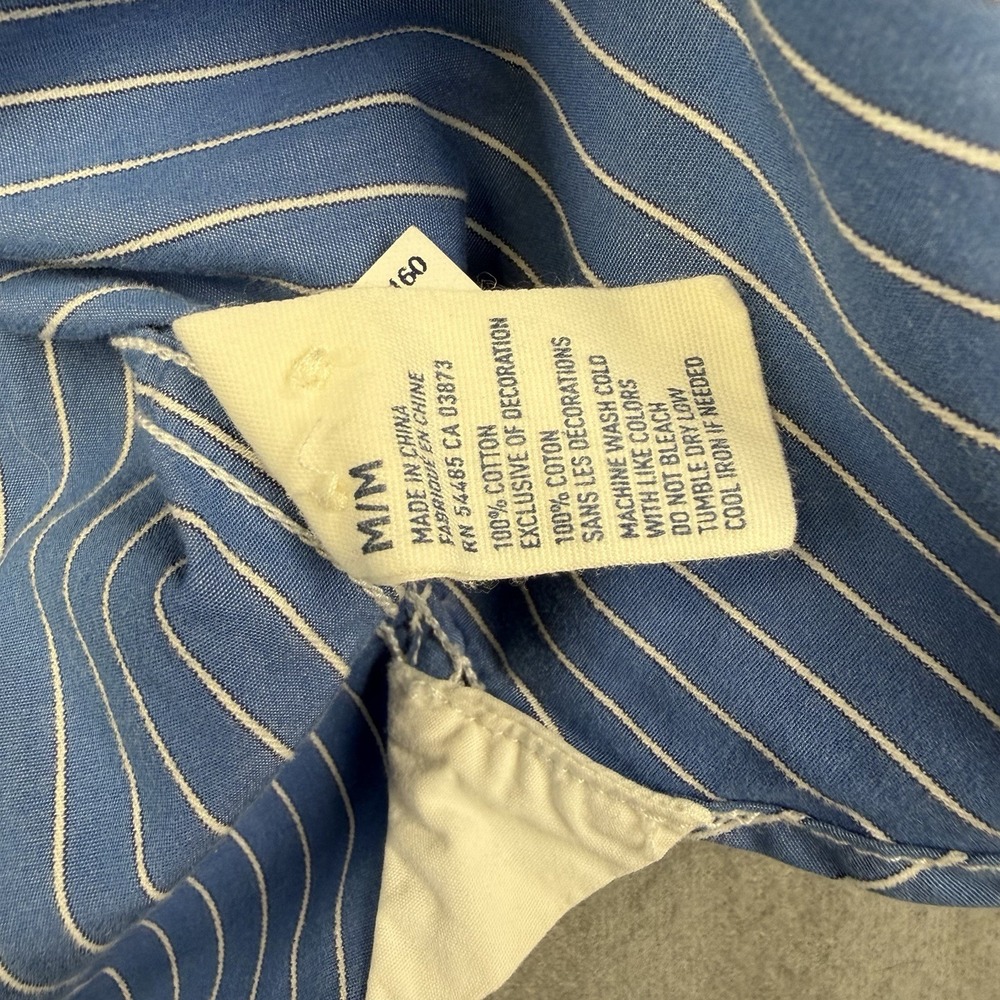 American Eagle Outfitters Shirt Men's Size Medium Blue Button Down No Collar - Picture 4 of 6